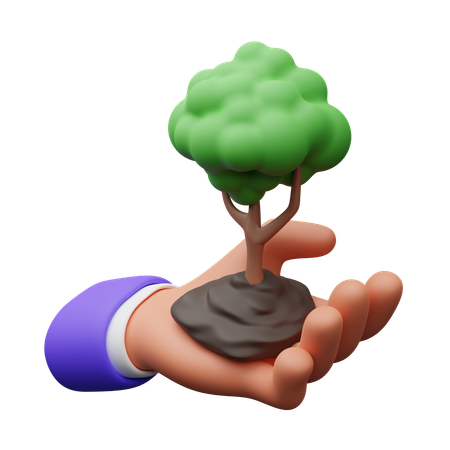 Hand hält Baum  3D Icon