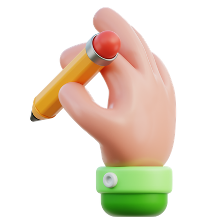 Hand hält Bleistift  3D Icon