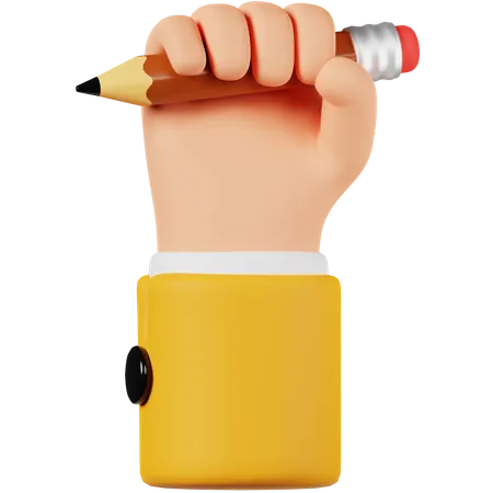 Hand hält Bleistift  3D Icon