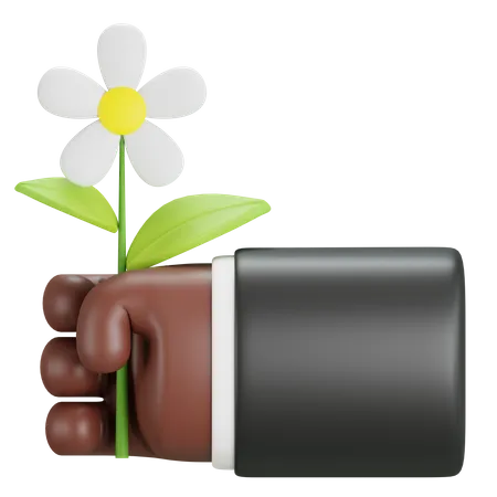 Hand hält Blume  3D Icon