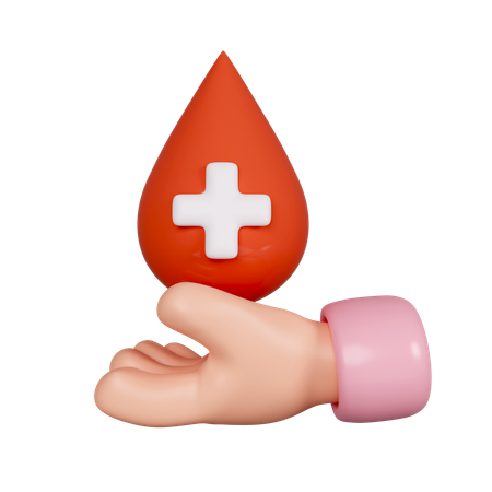 Hand hält Blut  3D Icon