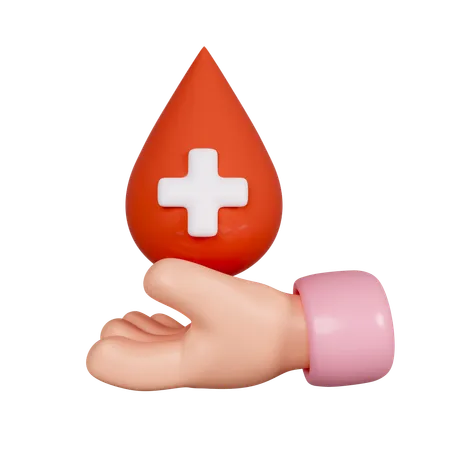 Hand hält Blut  3D Icon