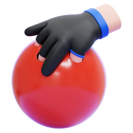 Hand hält Bowlingkugel  3D Icon