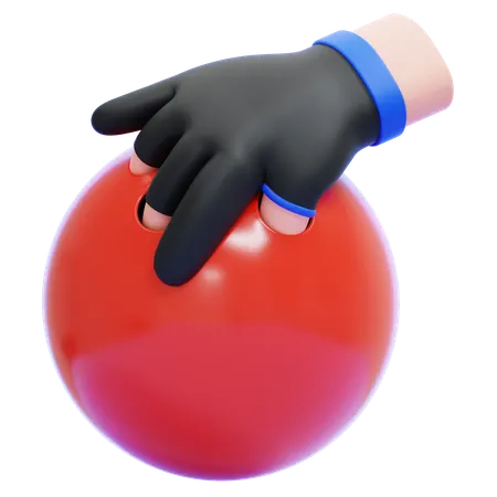 Hand hält Bowlingkugel  3D Icon