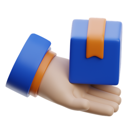 Hand hält Paketbox  3D Icon