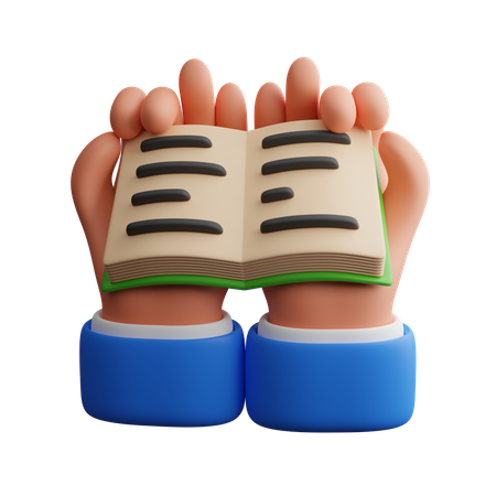 Hand hält Buch  3D Icon