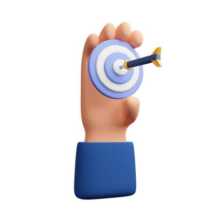 Hand hält Dartscheibe  3D Icon