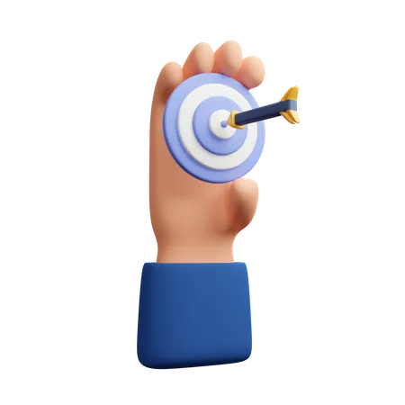 Hand hält Dartscheibe  3D Icon