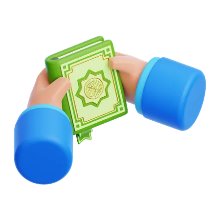 Hand hält den Koran  3D Icon