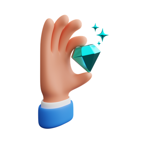 Hand hält Diamant  3D Icon