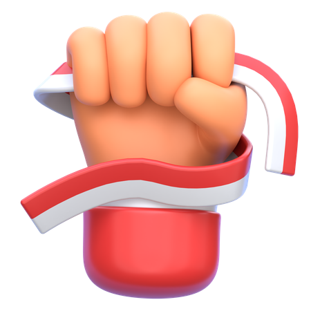 Hand hält die indonesische Flagge  3D Icon