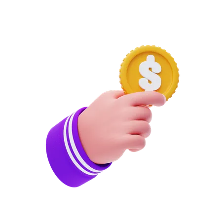 Hand hält Dollar  3D Icon