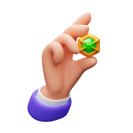 Hand hält Edelstein  3D Icon