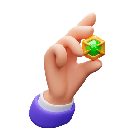 Hand hält Edelstein  3D Icon