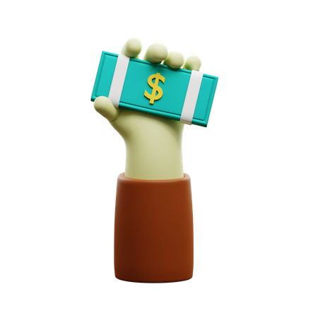 Hand hält einen Dollarschein  3D Icon