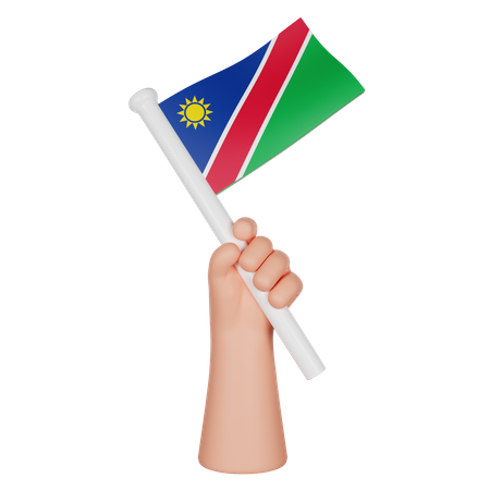 Hand hält eine Flagge von Namibia  3D Icon