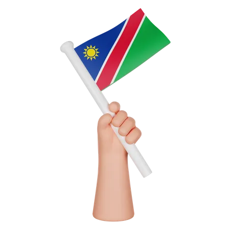 Hand hält eine Flagge von Namibia  3D Icon