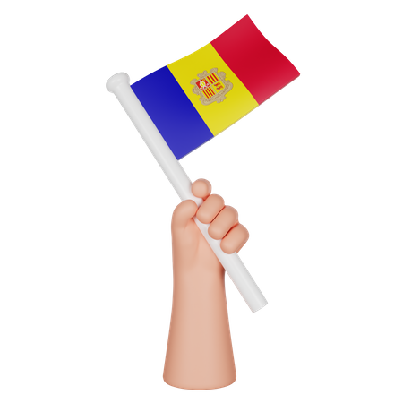 Hand hält eine Flagge von Andorra  3D Icon