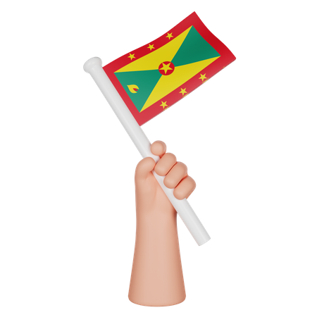 Hand hält eine Flagge von Grenada  3D Icon