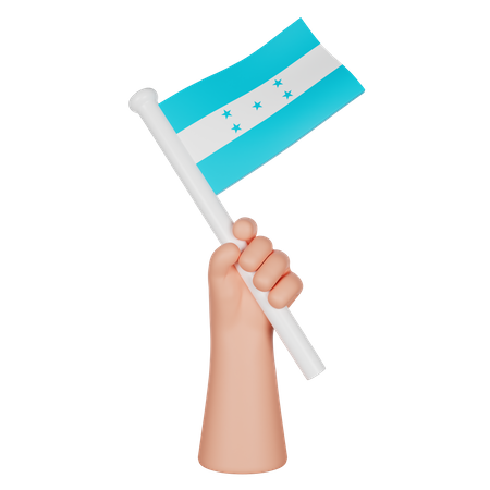 Hand hält eine Flagge von Honduras  3D Icon