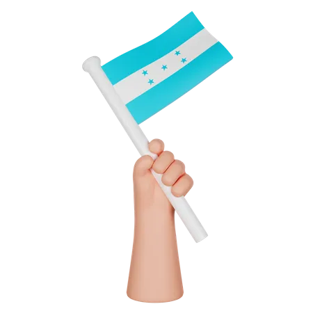 Hand hält eine Flagge von Honduras  3D Icon