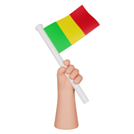 Hand hält eine Flagge von Mali  3D Icon