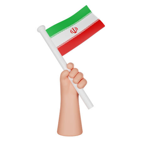 Hand hält eine iranische Flagge  3D Icon