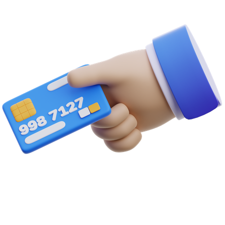 Hand hält eine Kreditkarte  3D Icon