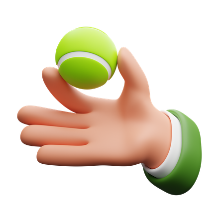 Hand hält einen Tennisball  3D Icon