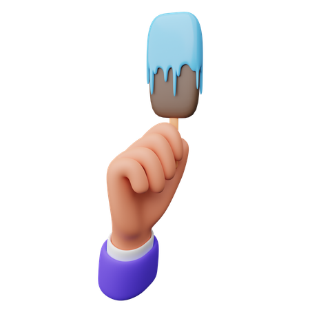 Hand hält Eis am Stiel  3D Icon