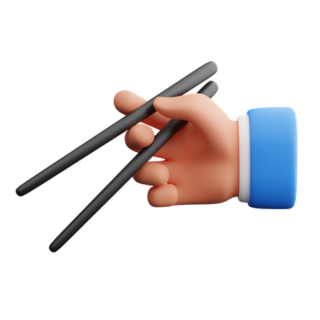 Hand mit Stäbchen  3D Icon