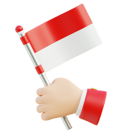 Hand hält Flagge  3D Icon