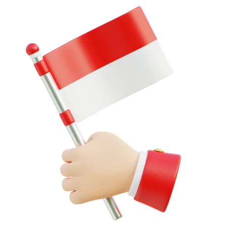 Hand hält Flagge  3D Icon