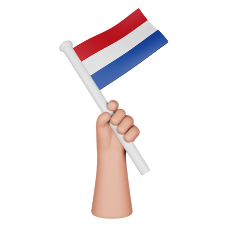 Hand hält Flagge der Niederlande  3D Icon