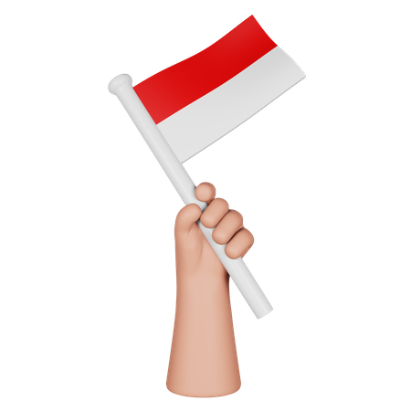 Hand hält Flagge von Indonesien  3D Icon