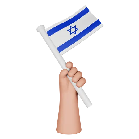Hand hält Flagge von Israel  3D Icon