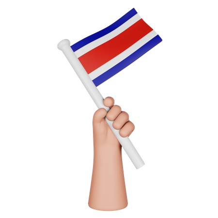 Hand hält Flagge von Costa Rica  3D Icon