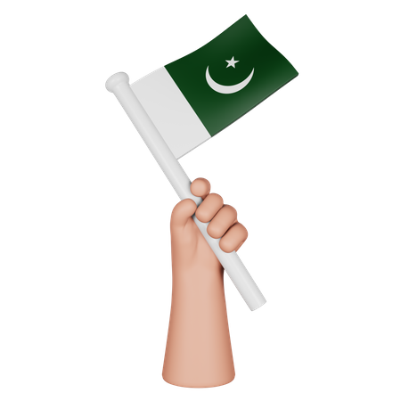 Hand hält Flagge von Pakistan  3D Icon