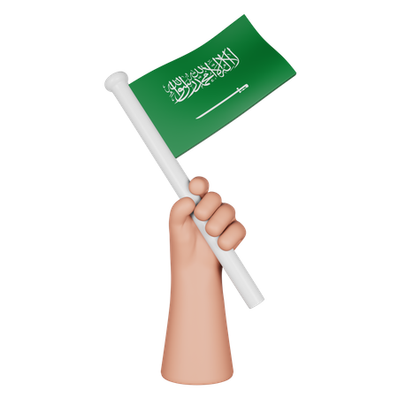 Hand hält Flagge von Saudi-Arabien  3D Icon