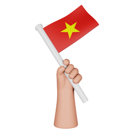 Hand hält Flagge von Vietnam  3D Icon