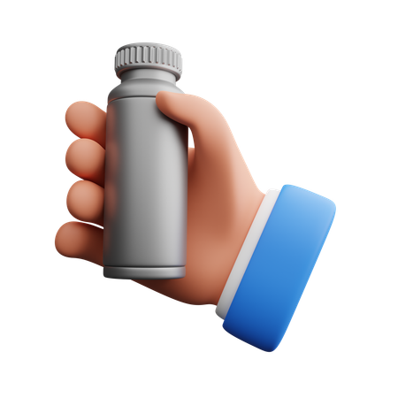 Hand hält Flasche  3D Icon