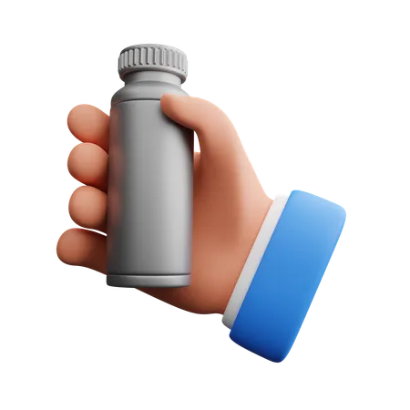 Hand hält Flasche  3D Icon