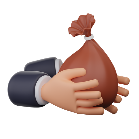 Hand hält Fleischwrap  3D Icon