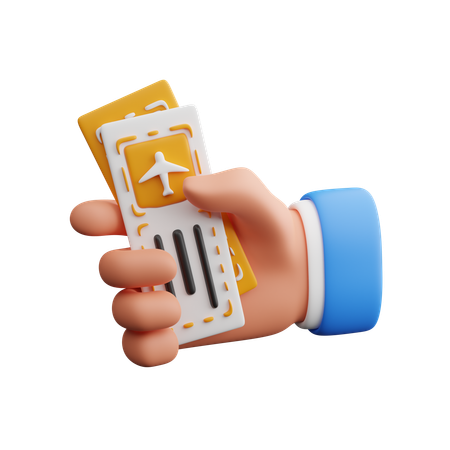Hand hält Flugticket  3D Icon