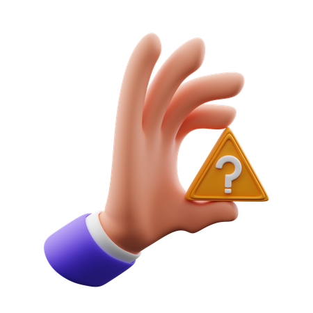 Hand hält Fragezeichen  3D Icon