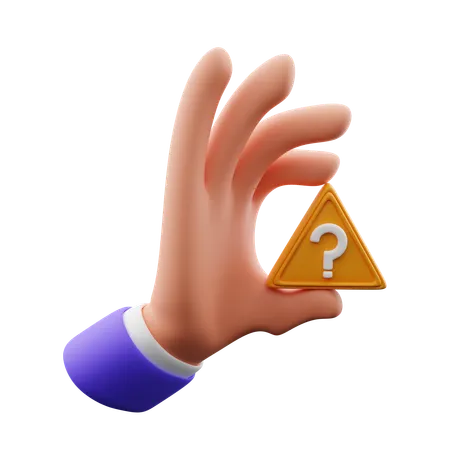 Hand hält Fragezeichen  3D Icon