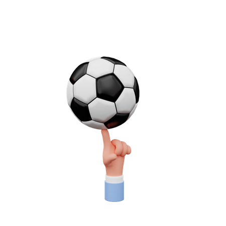 Hand hält Fußball  3D Illustration