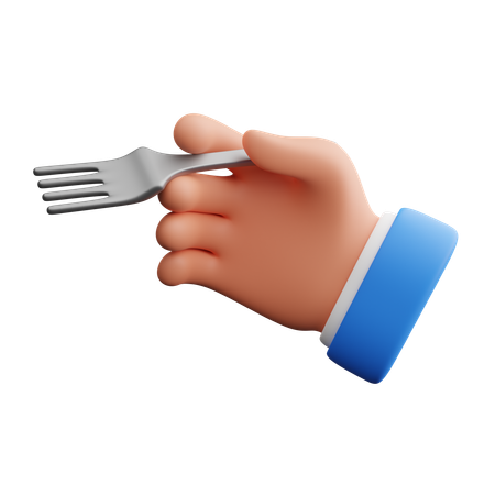 Hand hält Gabel  3D Icon