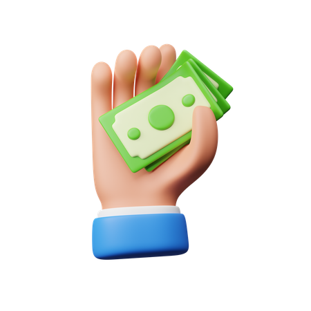 Hand hält Geld  3D Icon