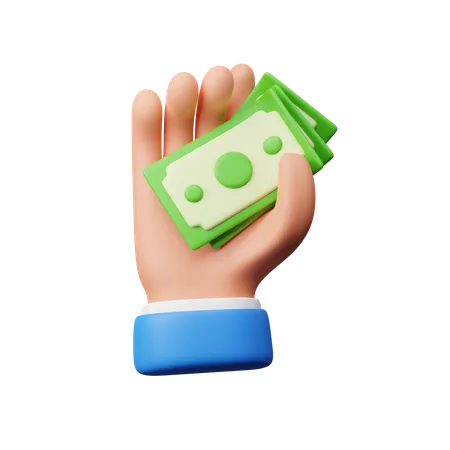 Hand hält Geld  3D Icon